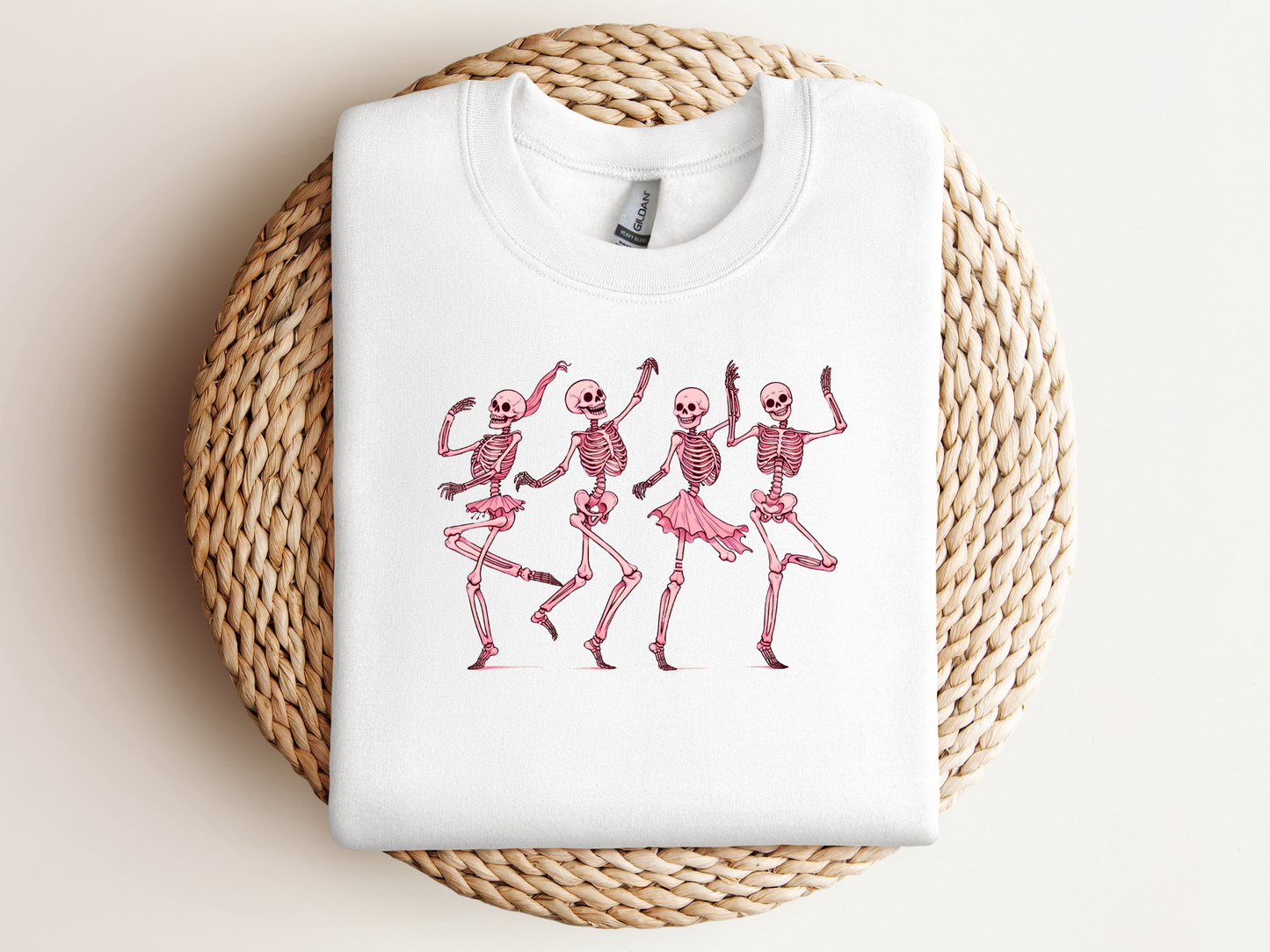 Sweatshirt Personnalisé Squelettes Dansants Rose