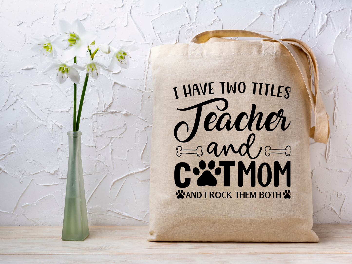 Tote bag Personnalisable Teacher and Cat Mom