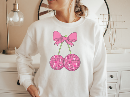 Sweat-Shirt Coquette Vintage Pink Cherry