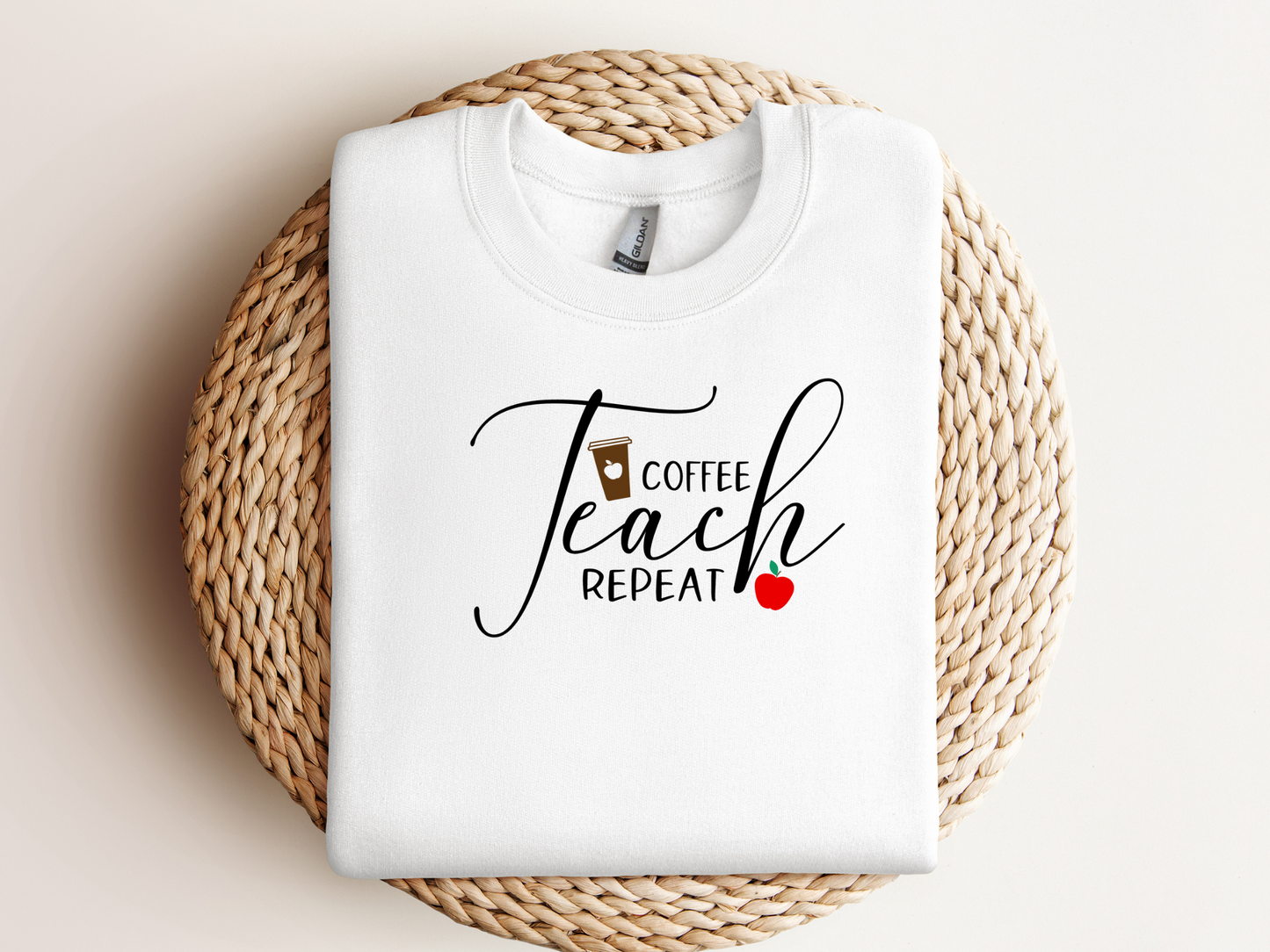 Sweat-shirt  Unisex Coffee Teach Repeat