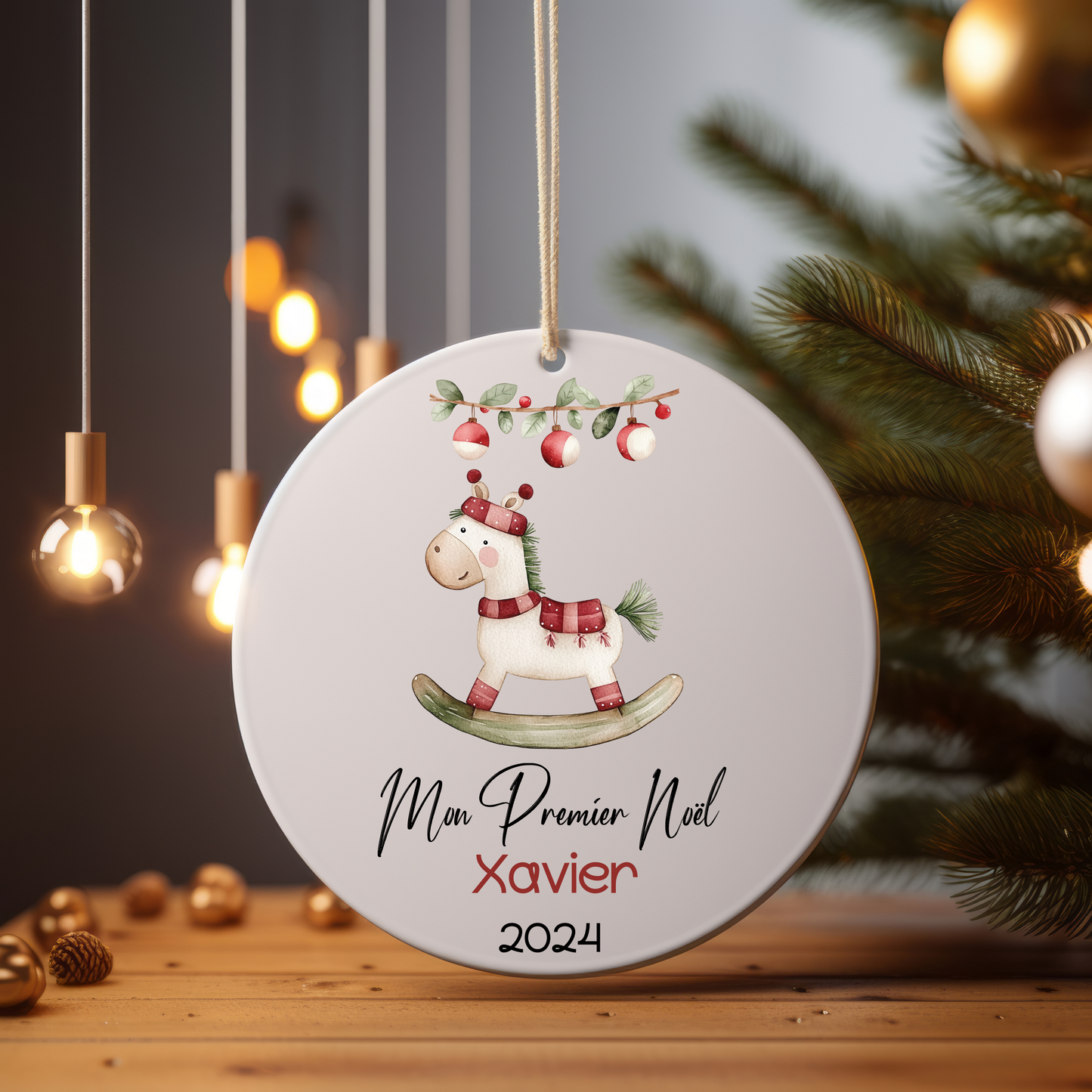 Décoration Personnalisable de Noël pour Bébé - Xavier