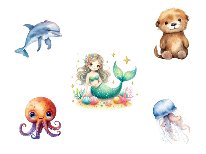 Pack de 5 Stickers Thème Marin (Set 1)