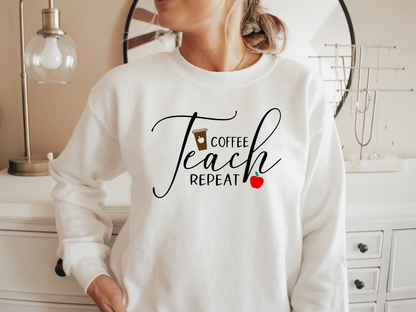 Sweat-shirt  Unisex Coffee Teach Repeat